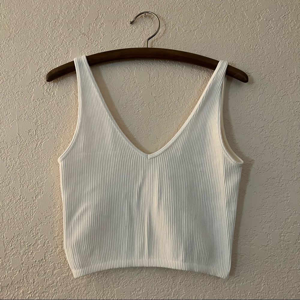 ribbed white crop top